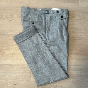 SUITSUPPLY Light Grey Flannel Brentwood Trousers (Gently Used) (32” waist)